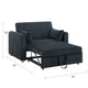 Mea 55" Convertible Sleeper Loveseat | 2 Pillows | USB | Black Corduroy