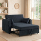Mea 55" Convertible Sleeper Loveseat | 2 Pillows | USB | Black Corduroy