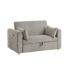 Mea 55" Convertible Sleeper Loveseat | 2 Pillows | USB | Gray Corduroy