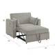 Mea 55" Convertible Sleeper Loveseat | 2 Pillows | USB | Gray Corduroy