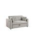 Lea 57" Convertible Sleeper Loveseat | 2 Pillows | Gray Corduroy Tufting