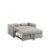 Lea 57" Convertible Sleeper Loveseat | 2 Pillows | Gray Corduroy Tufting
