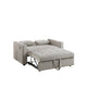 Lea 57" Convertible Sleeper Loveseat | 2 Pillows | Gray Corduroy Tufting