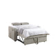 Lea 57" Convertible Sleeper Loveseat | 2 Pillows | Gray Corduroy Tufting