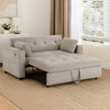 Lea 57" Convertible Sleeper Loveseat | 2 Pillows | Gray Corduroy Tufting