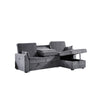 Ema 89" Sleeper Sectional Sofa | Reversible Storage Chaise | 2 Pillows | Gray