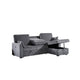 Ema 89" Sleeper Sectional Sofa | Reversible Storage Chaise | 2 Pillows | Gray