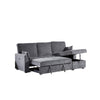 Ema 89" Sleeper Sectional Sofa | Reversible Storage Chaise | 2 Pillows | Gray