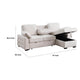 Ken 91" Sleeper Sectional Sofa w Storage Chaise & USB | Beige Chenille