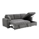 Sery 101" Sleeper Sectional Sofa w Storage Chaise | Pillows | Gray Chenille