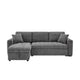 Sery 101" Sleeper Sectional Sofa w Storage Chaise | Pillows | Gray Chenille