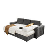 Sery 101" Sleeper Sectional Sofa w Storage Chaise | Pillows | Gray Chenille
