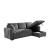 Sery 101" Sleeper Sectional Sofa w Storage Chaise | Pillows | Gray Chenille