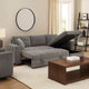 Sery 101" Sleeper Sectional Sofa w Storage Chaise | Pillows | Gray Chenille