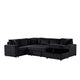 Xely Sleeper Sectional Sofa | Storage Chaise 3 Pillows | Black Corduroy 123"