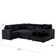 Xely Sleeper Sectional Sofa | Storage Chaise 3 Pillows | Black Corduroy 123"