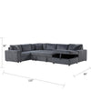 Xely Sleeper Sectional Sofa | Storage Chaise 3 Pillows | Gray Corduroy 123"