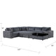 Xely Sleeper Sectional Sofa | Storage Chaise 3 Pillows | Gray Corduroy 123"