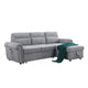 Heny Sleeper Sectional Sofa Storage Chaise | USB Ports | Gray Chenille 97"