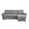 Heny Sleeper Sectional Sofa Storage Chaise | USB Ports | Gray Chenille 97"