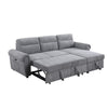 Heny Sleeper Sectional Sofa Storage Chaise | USB Ports | Gray Chenille 97"