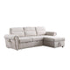 Heny Sleeper Sectional Sofa Storage Chaise | USB Ports | Beige Chenille 97"