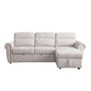 Heny Sleeper Sectional Sofa Storage Chaise | USB Ports | Beige Chenille 97"