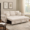 Heny Sleeper Sectional Sofa Storage Chaise | USB Ports | Beige Chenille 97"
