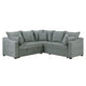 Aly Sectional Sofa w Pull Out Sleeper | 5 Pillows | Gray Woven Fabric 92"