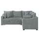 Aly Sectional Sofa w Pull Out Sleeper | 5 Pillows | Gray Woven Fabric 92"