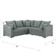 Aly Sectional Sofa w Pull Out Sleeper | 5 Pillows | Gray Woven Fabric 92"