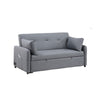Dely Convertible Sleeper Sofa | 2 Pillows | Gray Linen Tufted Cushions 69"