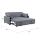 Dely Convertible Sleeper Sofa | 2 Pillows | Gray Linen Tufted Cushions 69"
