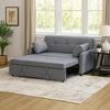Dely Convertible Sleeper Sofa | 2 Pillows | Gray Linen Tufted Cushions 69"