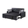 Dely Convertible Sleeper Sofa | 2 Pillows | Black Faux Leather Tufting 69"