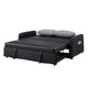 Dely Convertible Sleeper Sofa | 2 Pillows | Black Faux Leather Tufting 69"