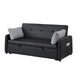 Dely Convertible Sleeper Sofa | 2 Pillows | Black Faux Leather Tufting 69"