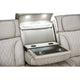 Jasi Power Reclining Sofa w Cupholders | LED | White Leather Aire 84"