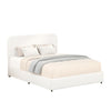 Lez Queen Size Platform Bed | 2 Storage Drawers | Ivory Boucle Upholstery