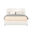 Lez Queen Size Platform Bed | 2 Storage Drawers | Ivory Boucle Upholstery