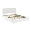 Lez Queen Size Platform Bed | 2 Storage Drawers | Ivory Boucle Upholstery
