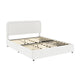 Lez Queen Size Platform Bed | 2 Storage Drawers | Ivory Boucle Upholstery
