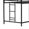 Ady Twin Size Loft Bed with Ladder & Guardrails | Black Metal Frame