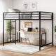 Ady Twin Size Loft Bed with Ladder & Guardrails | Black Metal Frame