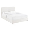 Lez Queen Size Platform Bed | 4 Storage Drawers | Ivory Boucle Upholstery