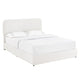 Lez Queen Size Platform Bed | 4 Storage Drawers | Ivory Boucle Upholstery