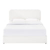 Lez Queen Size Platform Bed | 4 Storage Drawers | Ivory Boucle Upholstery