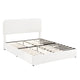 Lez Queen Size Platform Bed | 4 Storage Drawers | Ivory Boucle Upholstery