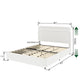 Lez Queen Size Platform Bed | 4 Storage Drawers | Ivory Boucle Upholstery