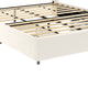 Nia Queen Bed | 2 Storage Drawers | Wingback Tufted Ivory Velvet Headboard